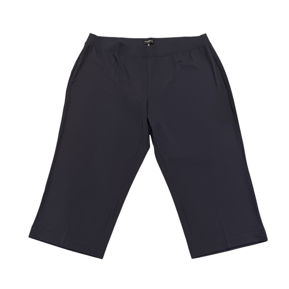 NEW Talbots Woman Stretch Cropped Wide Leg Pull-On Pant Navy 3X Plus Size